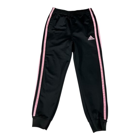 ADIDAS Black W/Dark Pink Track Zip Up Jacket SZ 6 & Black/ Light Pink Pants SZ 5 - Picture 3 of 9